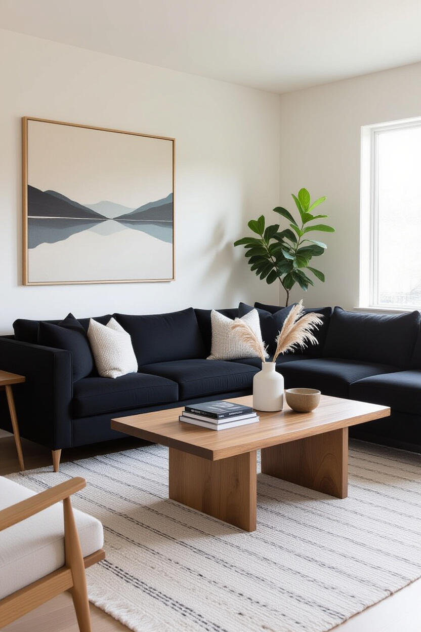 Aesthetic Living Room Ideas With Black Couch