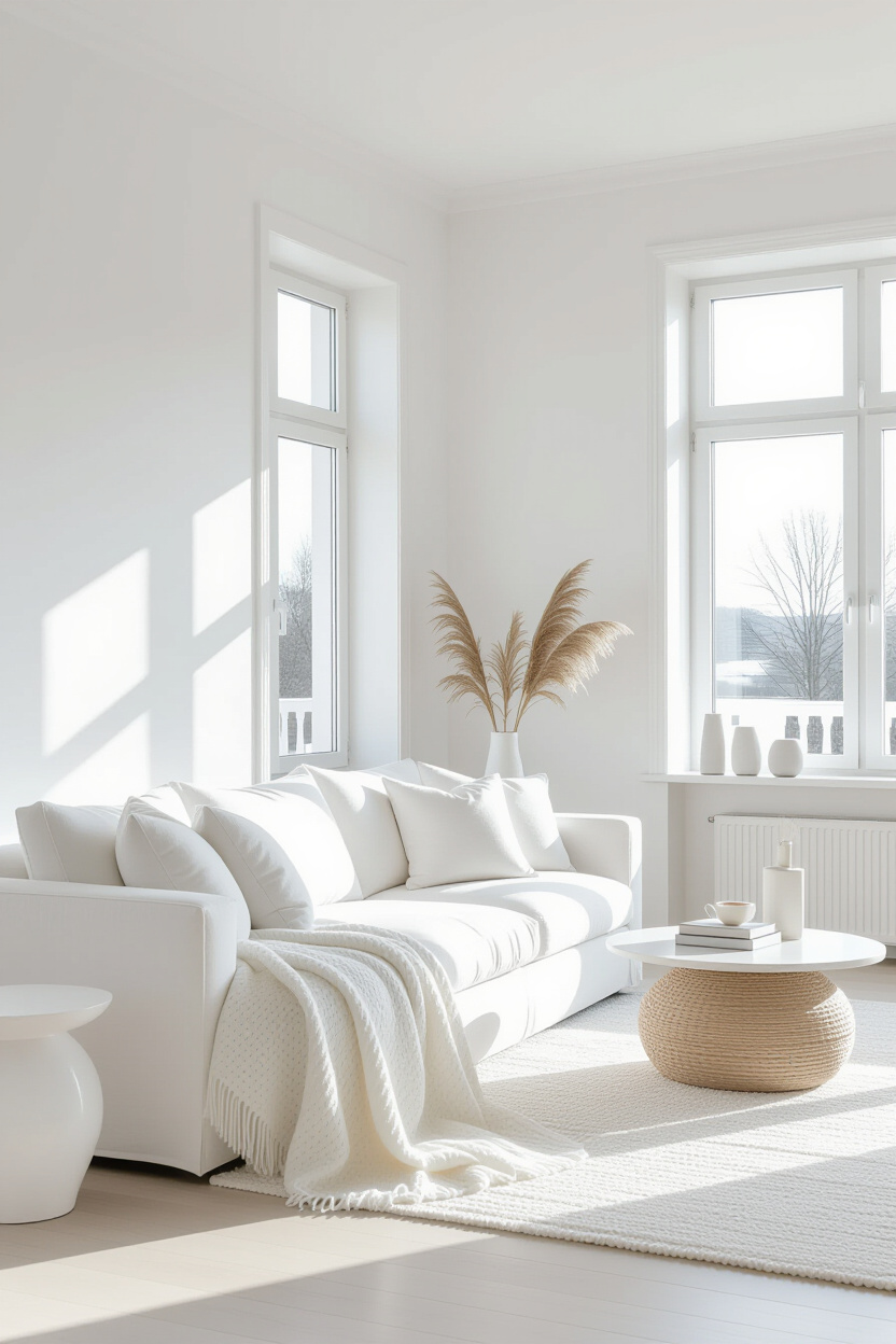 All White Living Room: Pure Serenity and Style