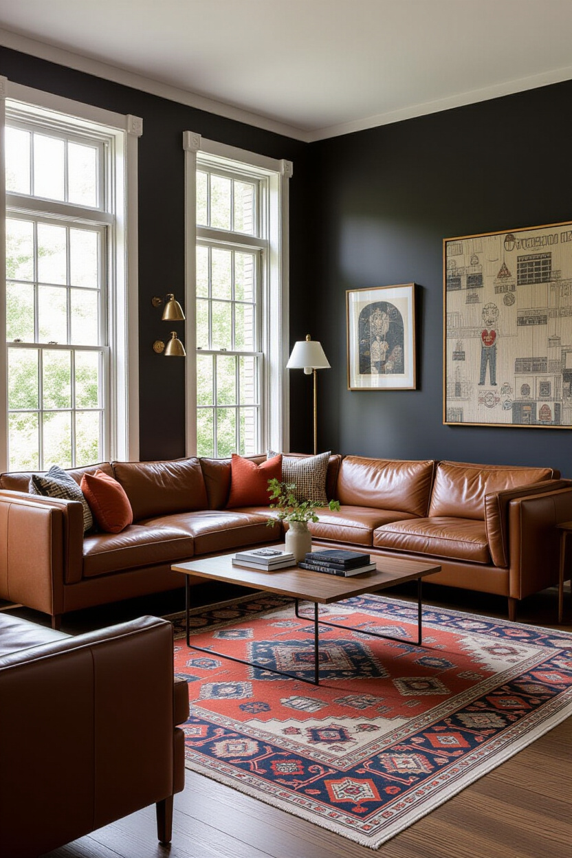 Area Rugs in Living Room with Dark Furniture Sofas Brown Couch: The Right Fit