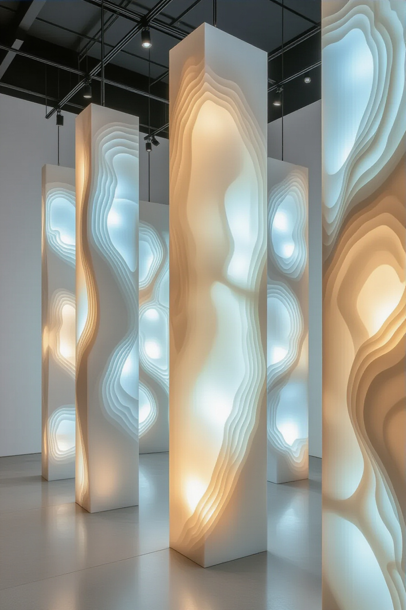 Artistic Backlit Translucent Wall Paneling Concepts
