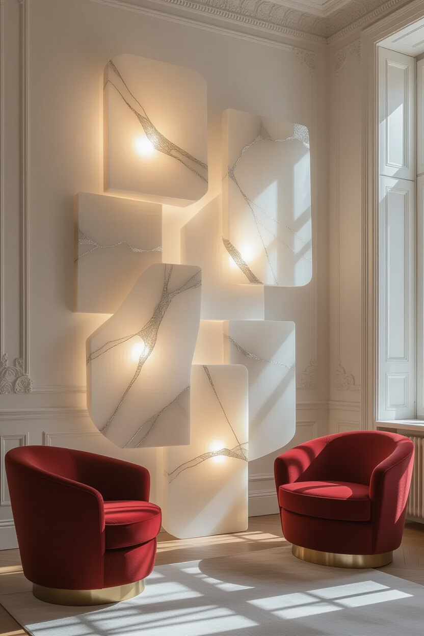 Atmospheric Backlit Translucent Wall Paneling