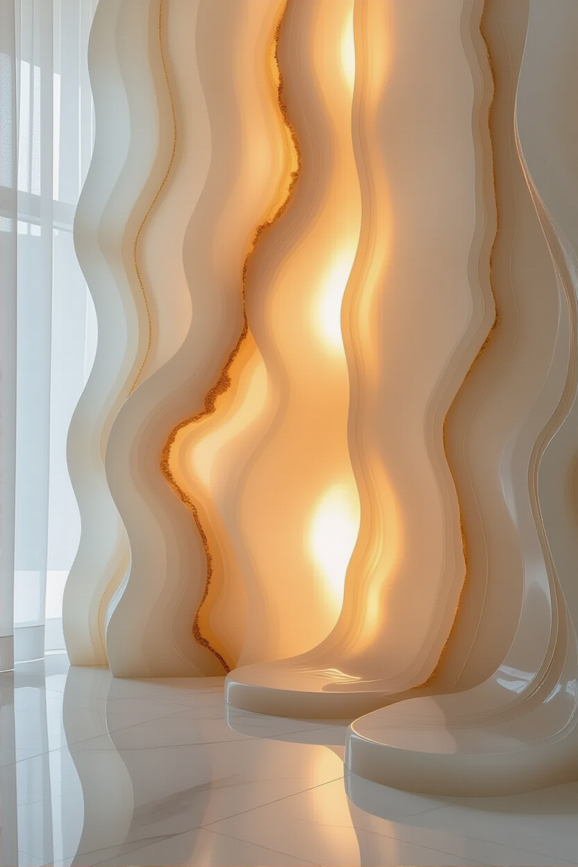 Backlit Translucent Wall Paneling For A Dramatic Effect