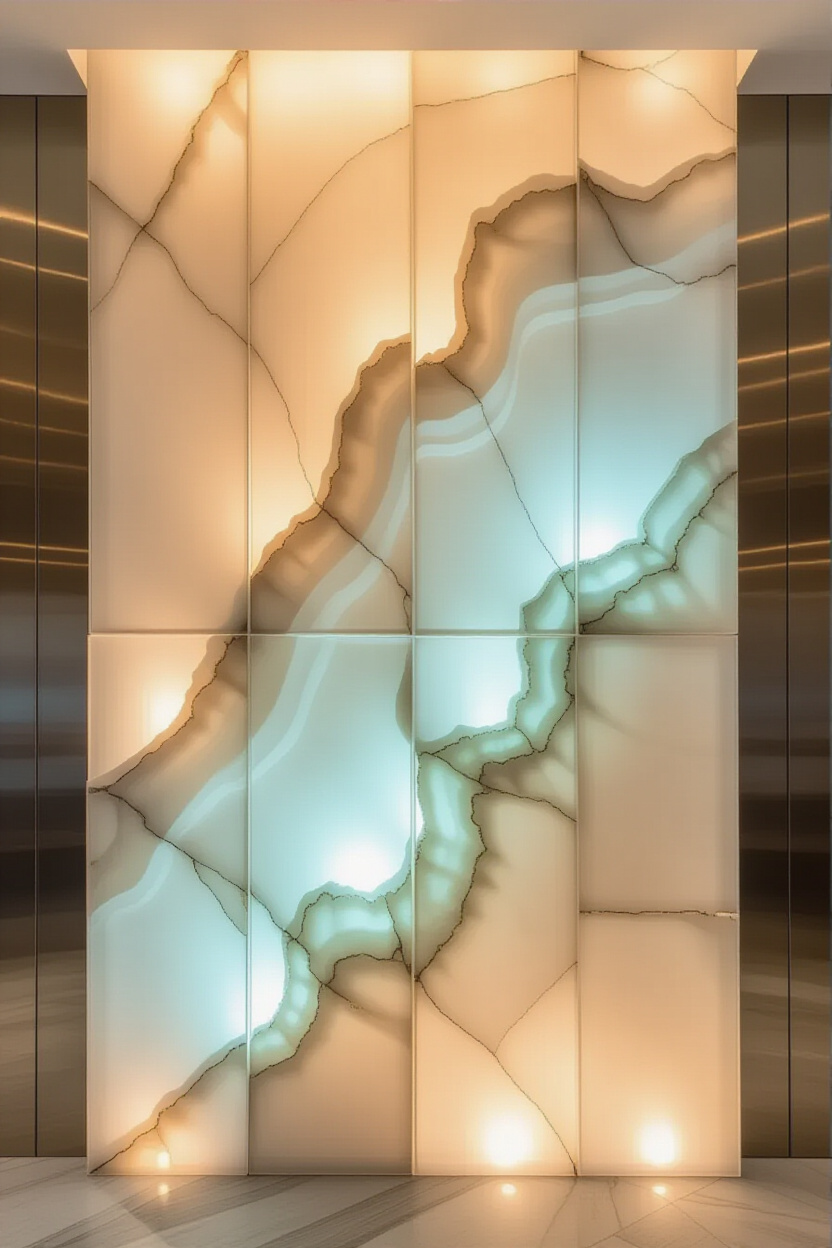 Backlit Translucent Wall Paneling Light Play