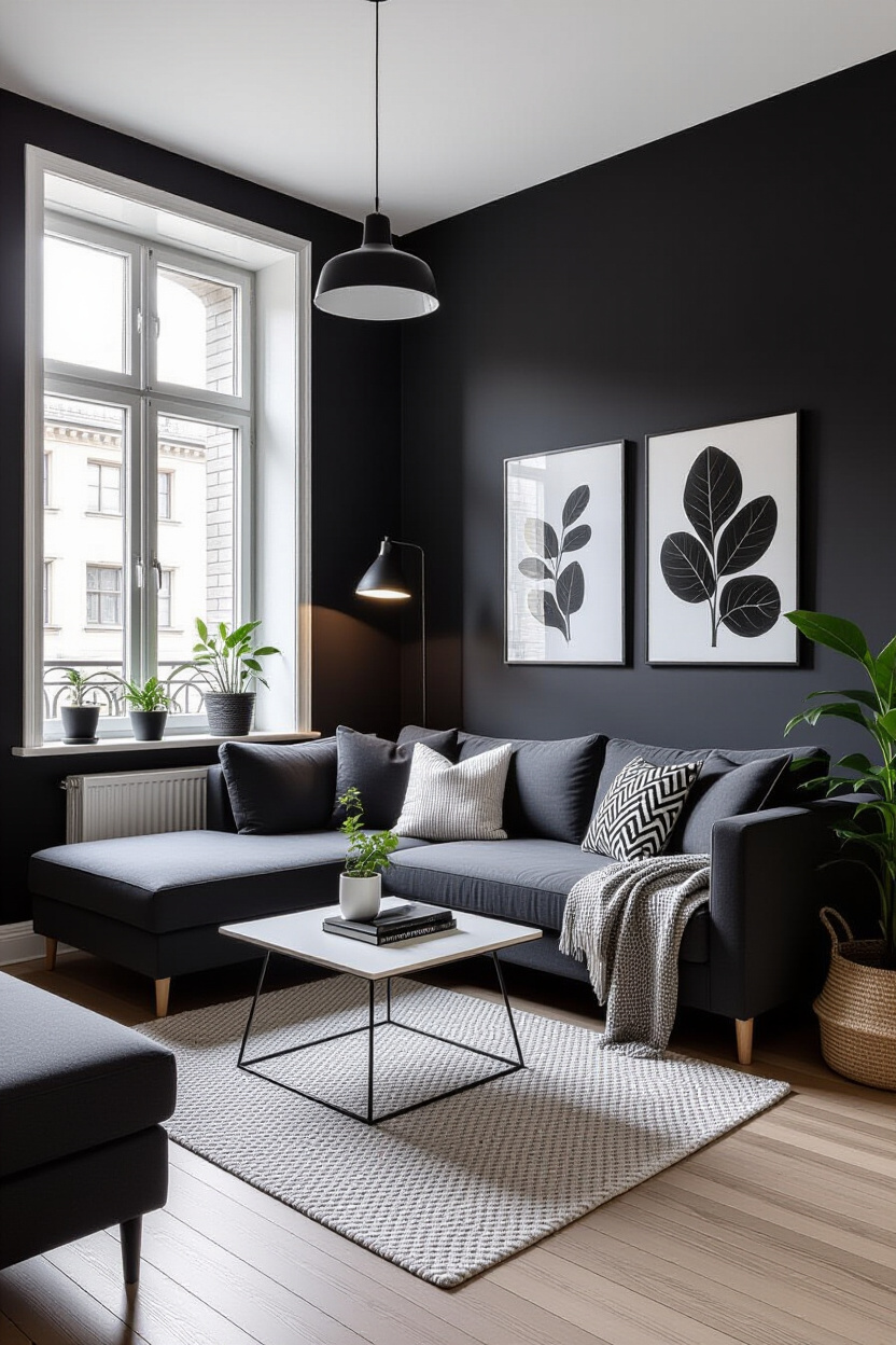 Black and White Living Room Decor Apartment: Maximizing Small Spaces