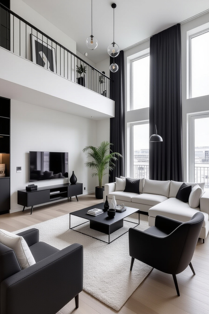 Black and White Living Room Decor Ideas for a Chic Apartment