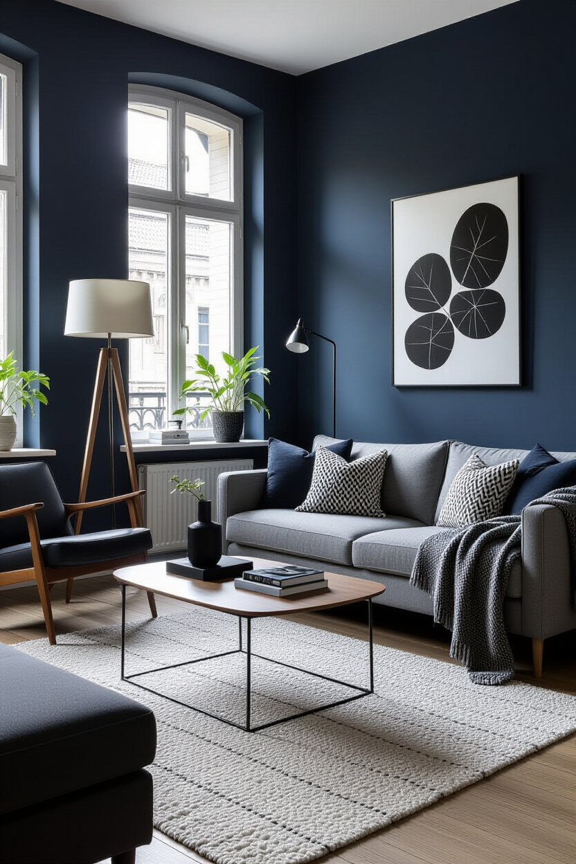 Black And White Living Room Wall Design