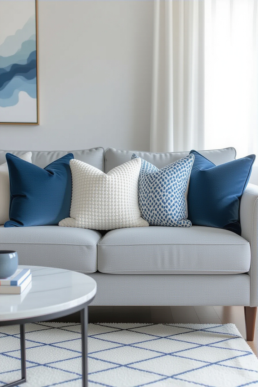 Blue Grey Couch: Living Room Ideas