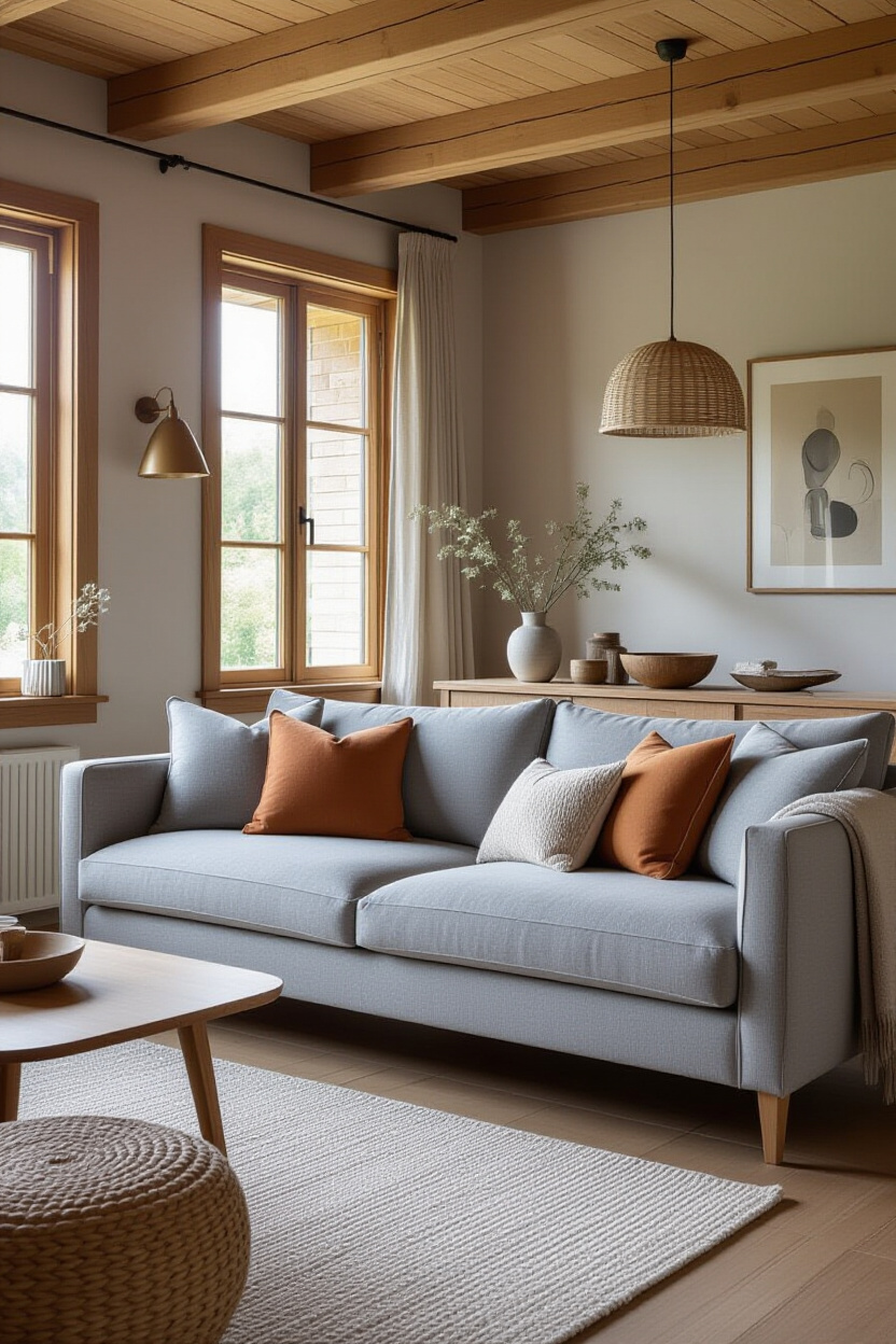 Blue Grey Sofa: Cozy Room Styling
