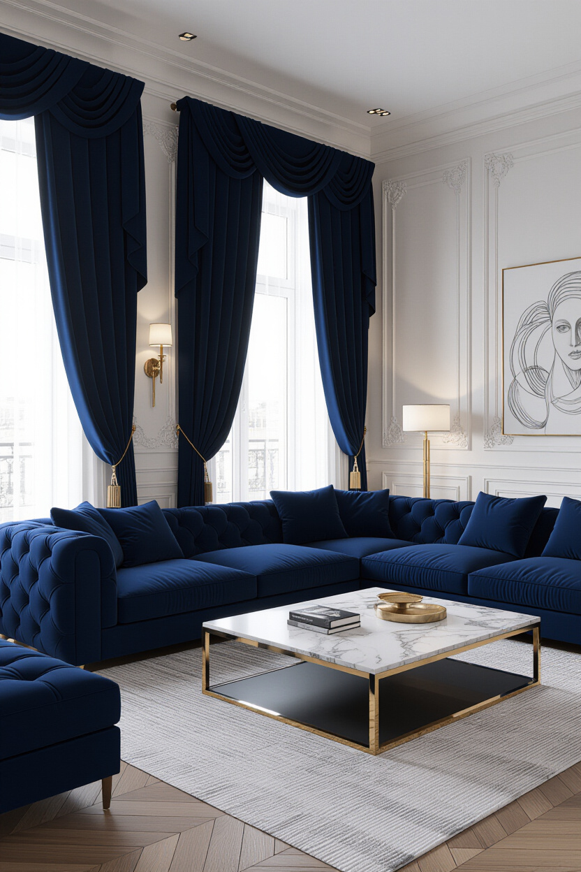 Blue Velvet Couch Living Room Ideas Decor