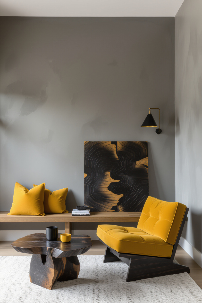 Bohemian Eclectic Black Accent Wall