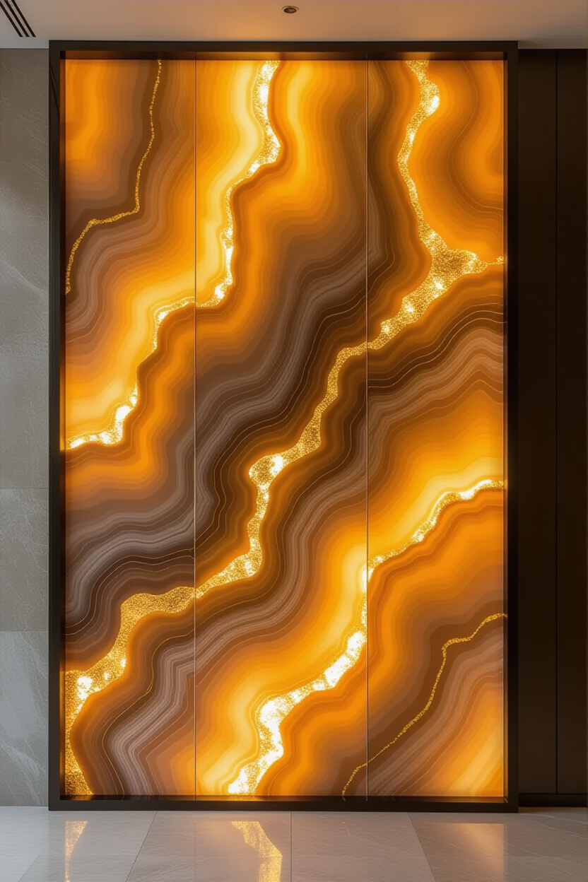 Bold Backlit Translucent Wall Paneling Statements
