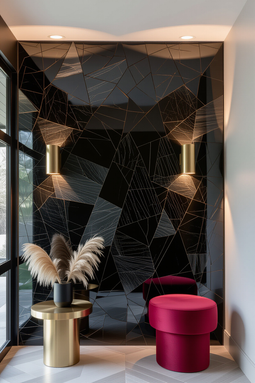 Bold Eclectic Black Accent Wall Style