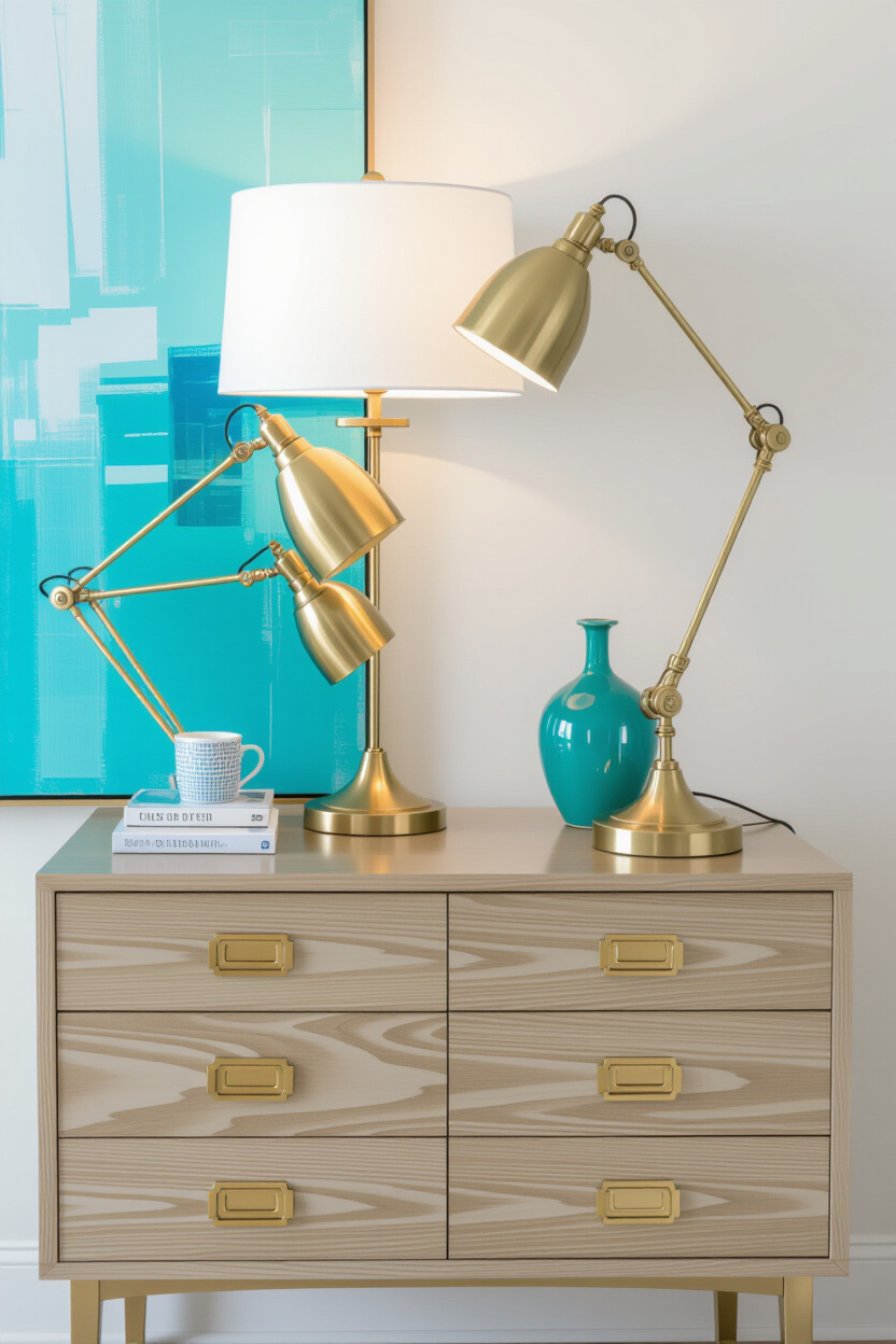 Brass Accents Modern Living Room Decor