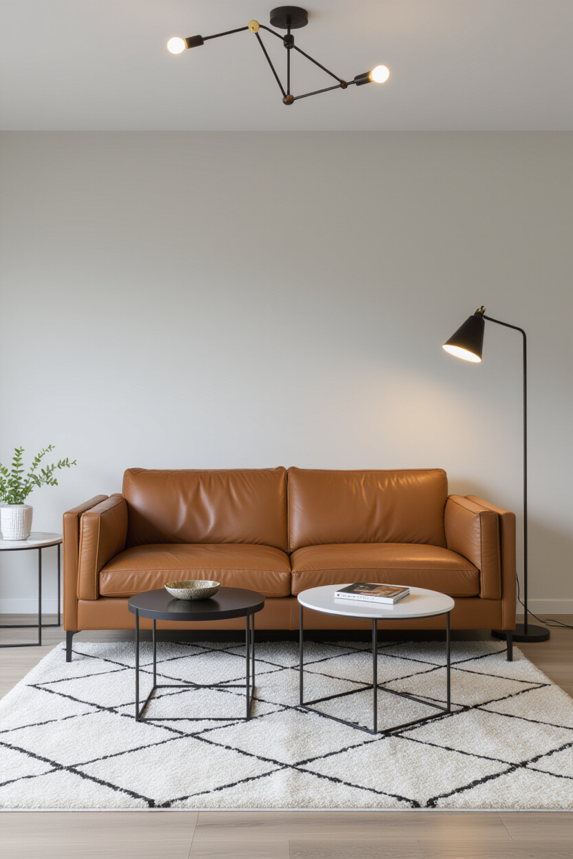 Brown Leather Couch Living Room Decor Modern: Sleek and Chic