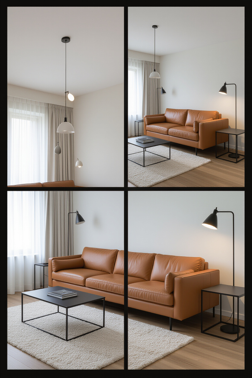 Brown Leather Couch Living Room Modern: Streamlined and Stylish