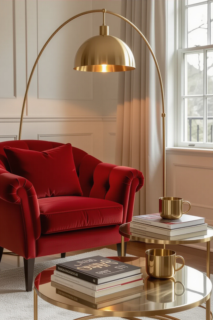 Brushed Brass Cozy Living Rooms Details