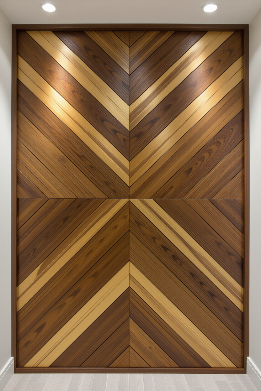 Chevron and geometric wood wall designs transformed
