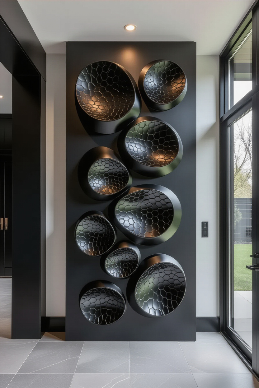 Chic Eclectic Black Accent Wall Design