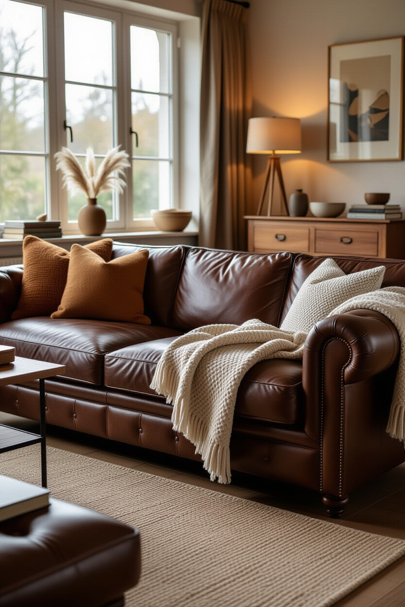 Chocolate Brown Couch Living Room Ideas: Deep Tones and Rich Textures