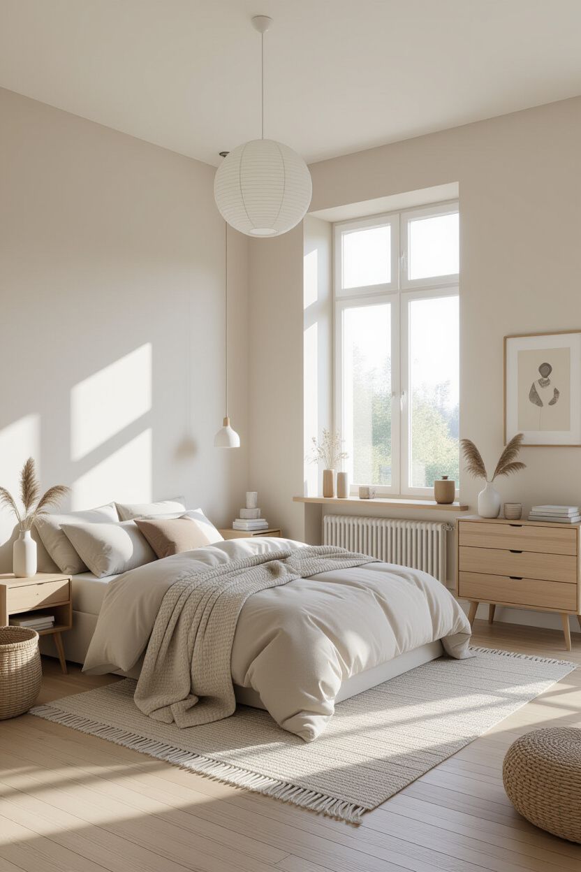 Clean Minimalist Bedroom: Purity and Serenity