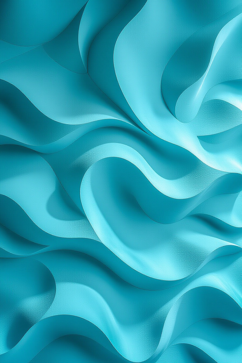 Cool Aqua Living Room 3D Accent Wall