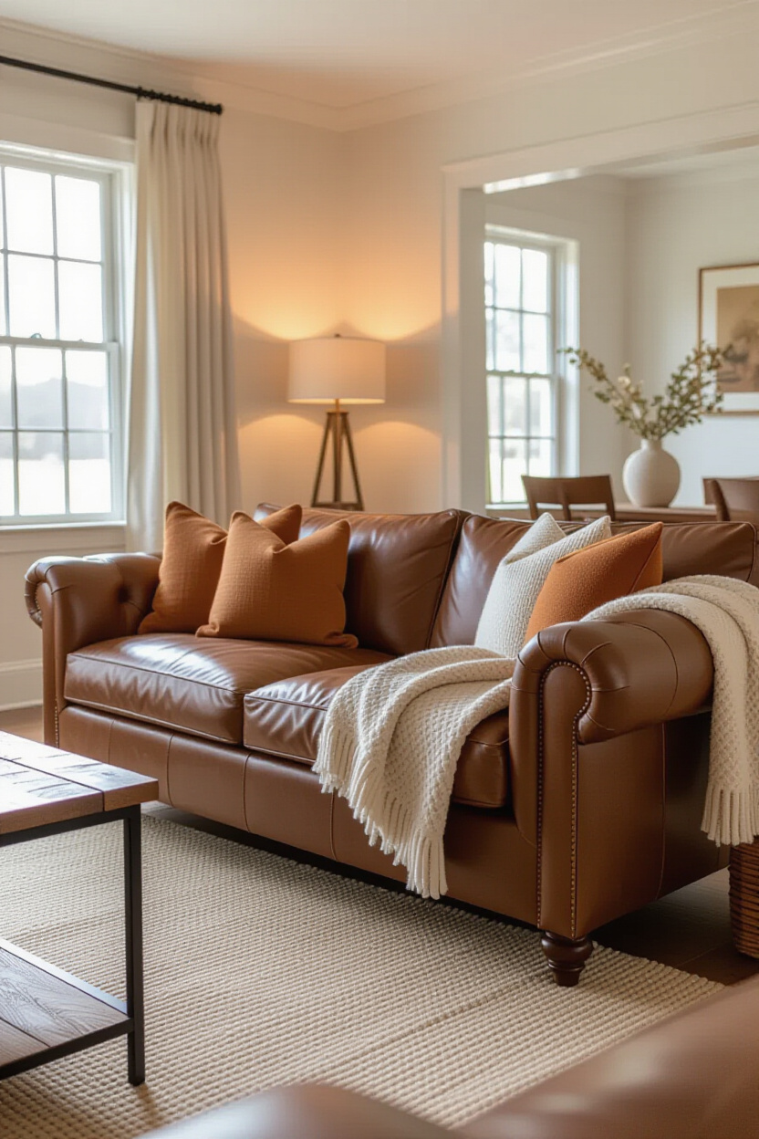 Cosy Living Room Ideas: The Comfort of a Brown Couch