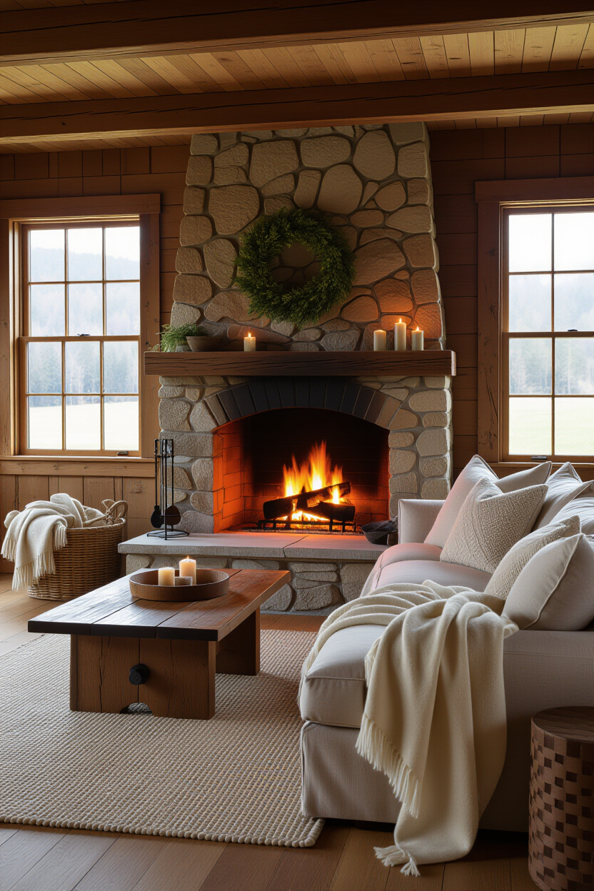 Creating a Snug Living Room with a Fireplace