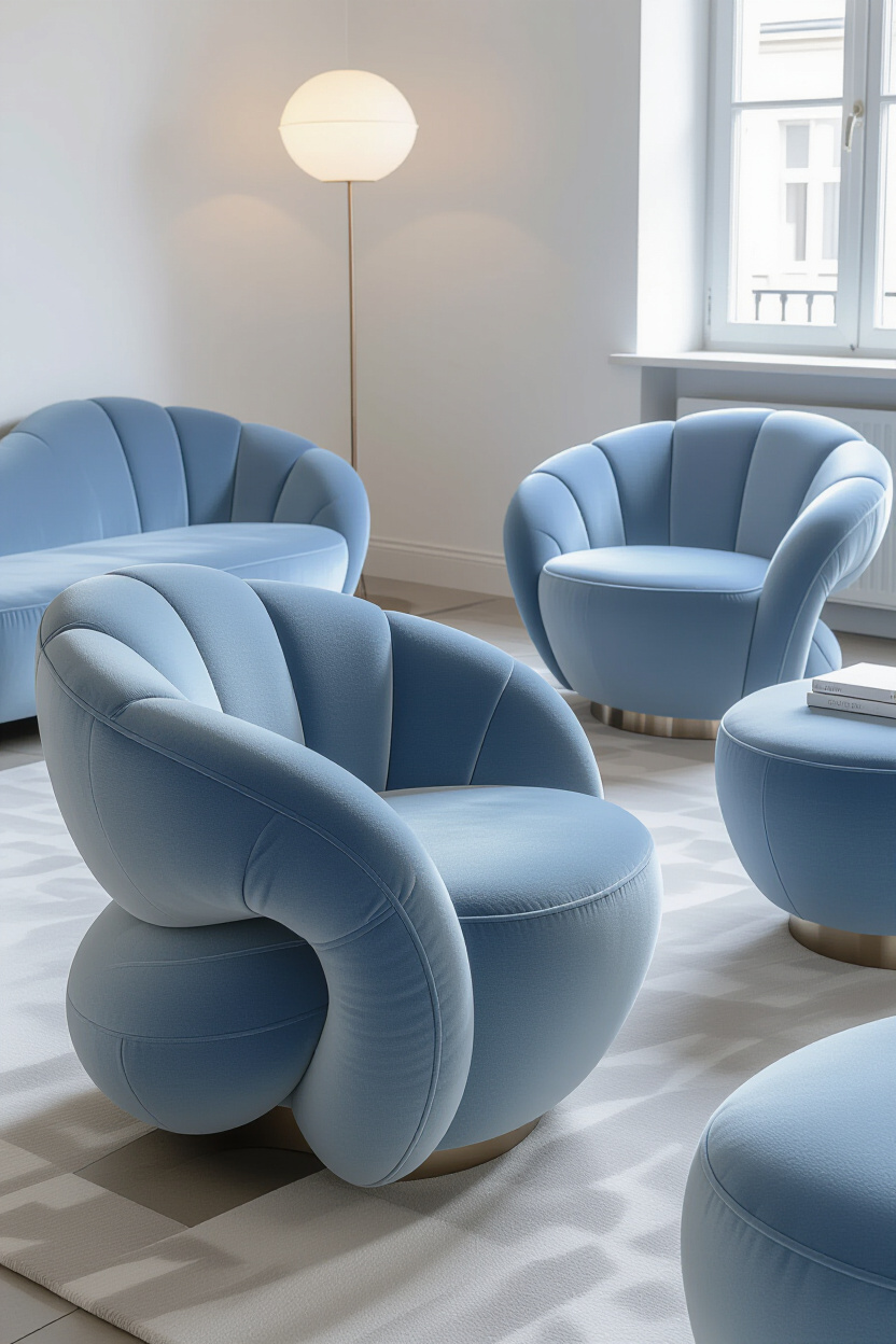 Curved Furniture Modern Living Room Decor