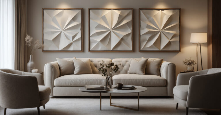 Large Textured Wall Art for Modern Living Rooms