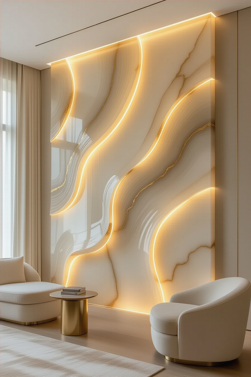 Custom Backlit Translucent Wall Paneling Looks
