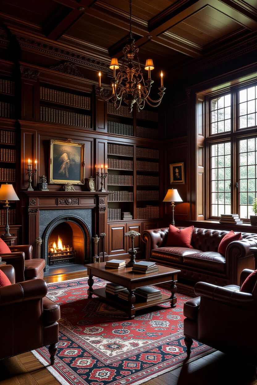 Dark Academia Aesthetic Living Room