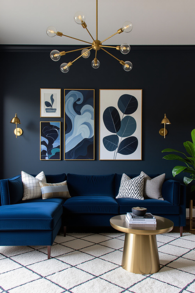 Dark Blue Couch Living Room Decor Ideas