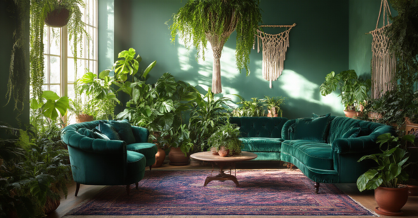 Plants and Greenery: Bringing Life and Balance to Your Dark Boho Living Room