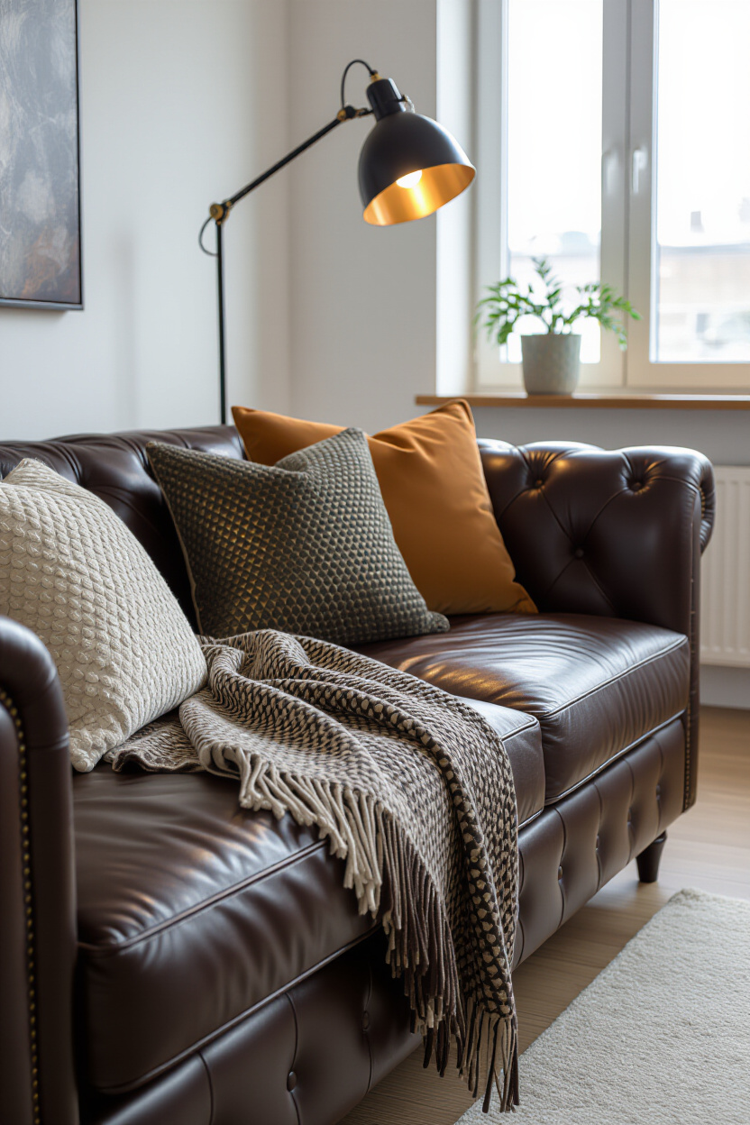 Dark Brown Leather Couch Decor: Accentuating the Richness