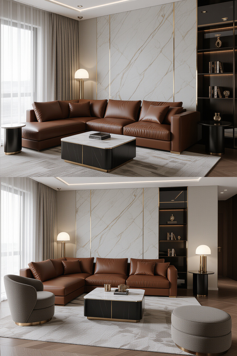 Dark Brown Leather Couch Living Room Decorating: Creating an Elegant Vibe