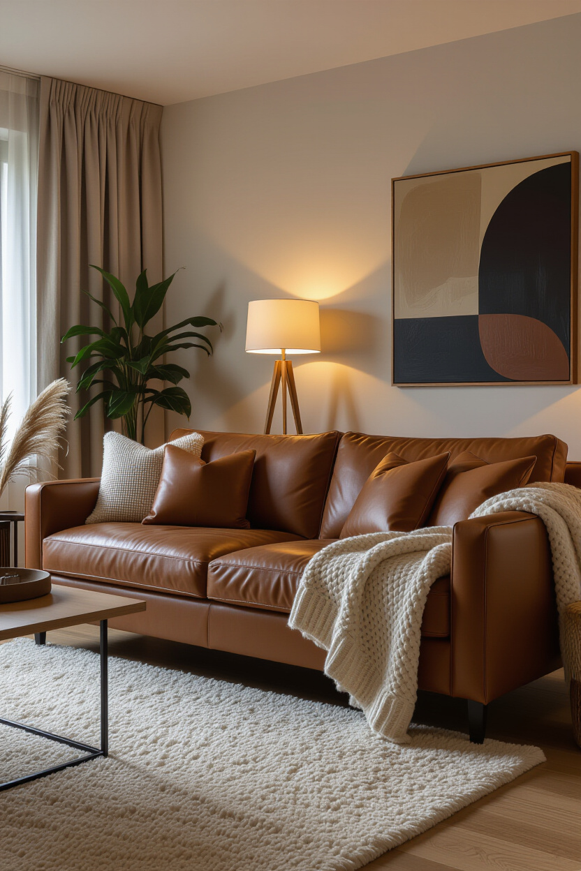 Dark Brown Leather Sofa Living Room Decorating Ideas: Chic and Comfortable