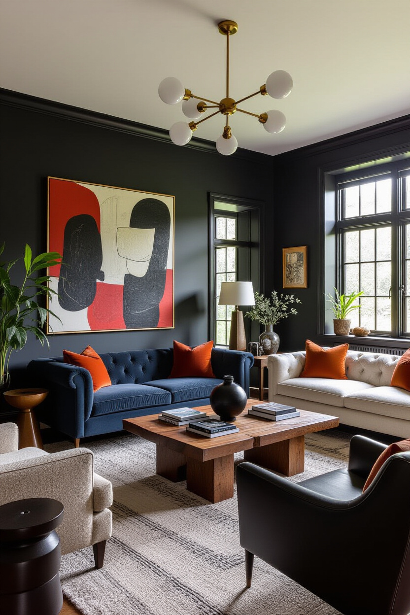 Dark Eclectic Living Room: Moody & Modern