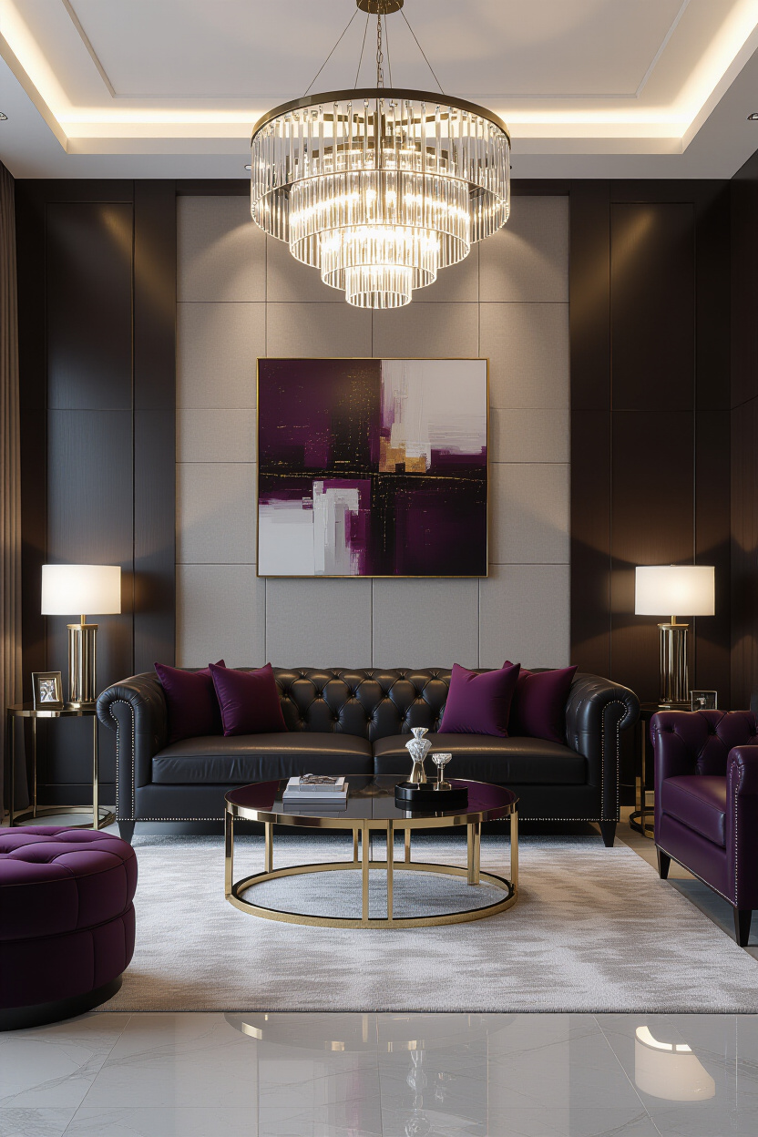 Dark Leather Couch Living Room Decor: Dramatic and Timeless