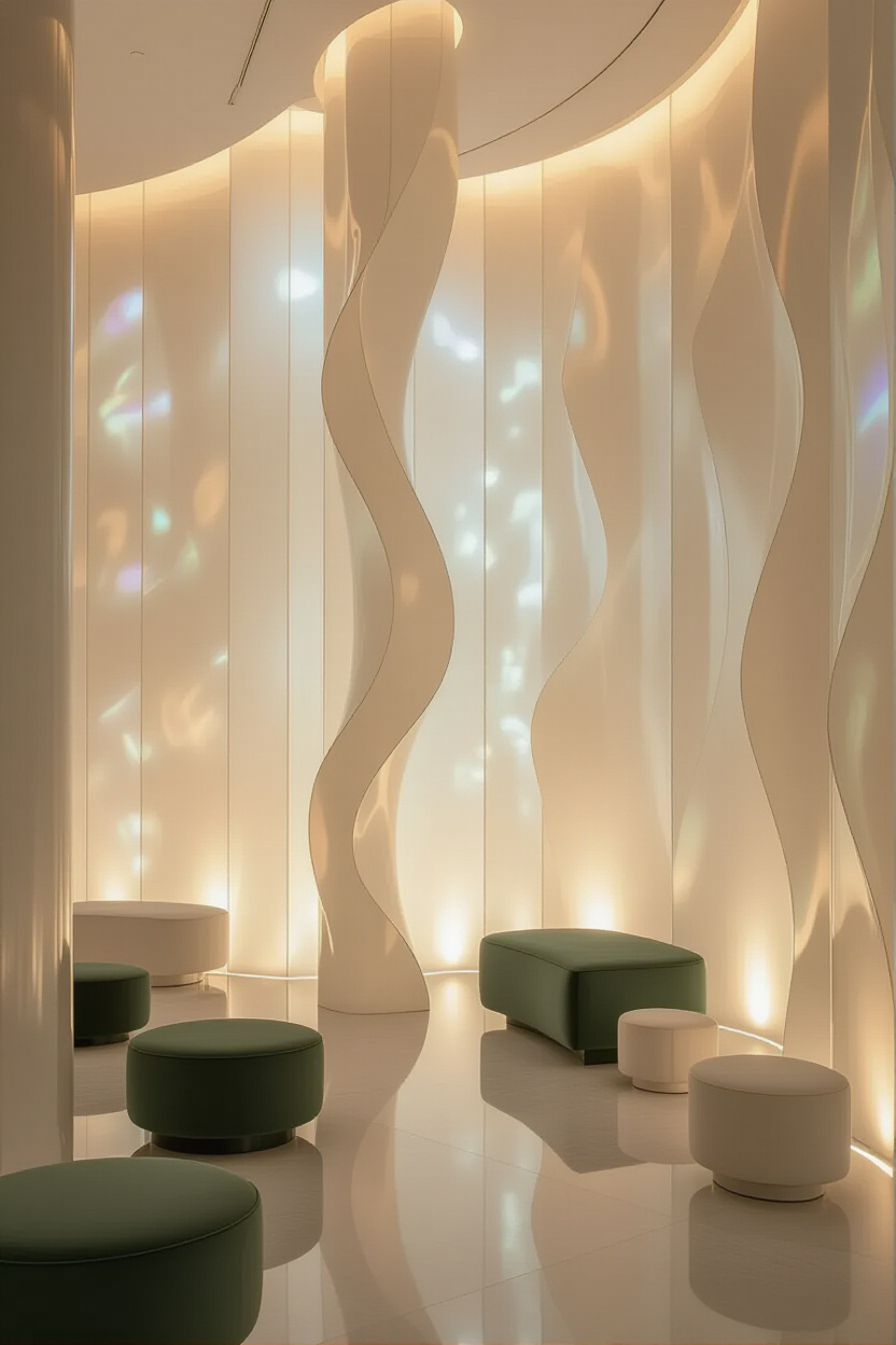 Elegant Backlit Translucent Wall Paneling Designs