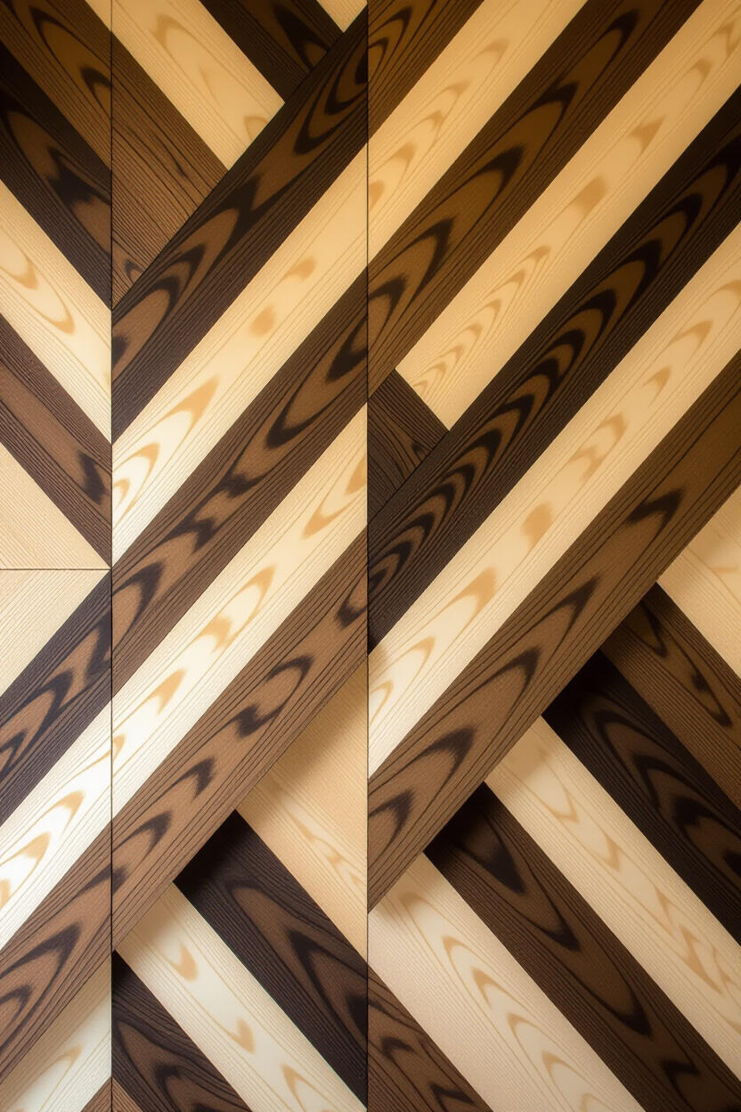 Elegant chevron and geometric wood wall designs