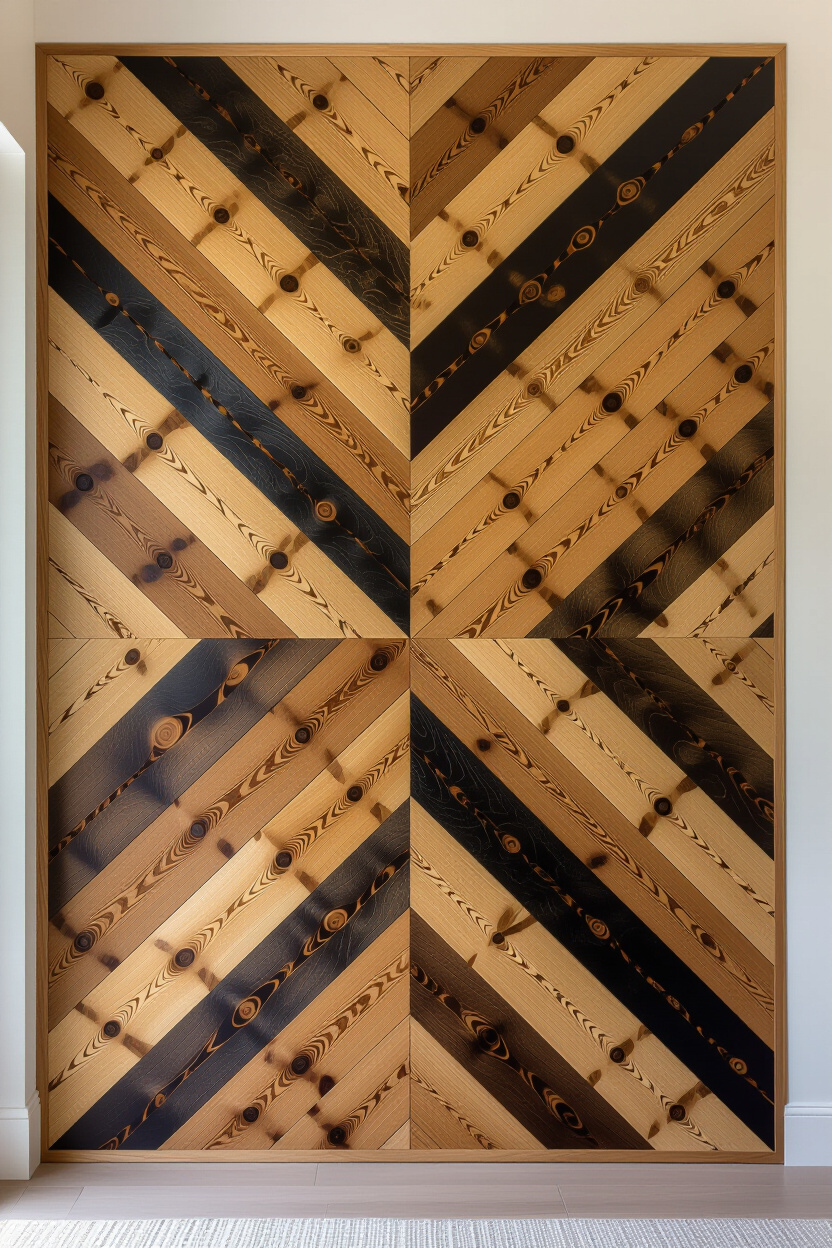 Fresh chevron and geometric wood wall designs