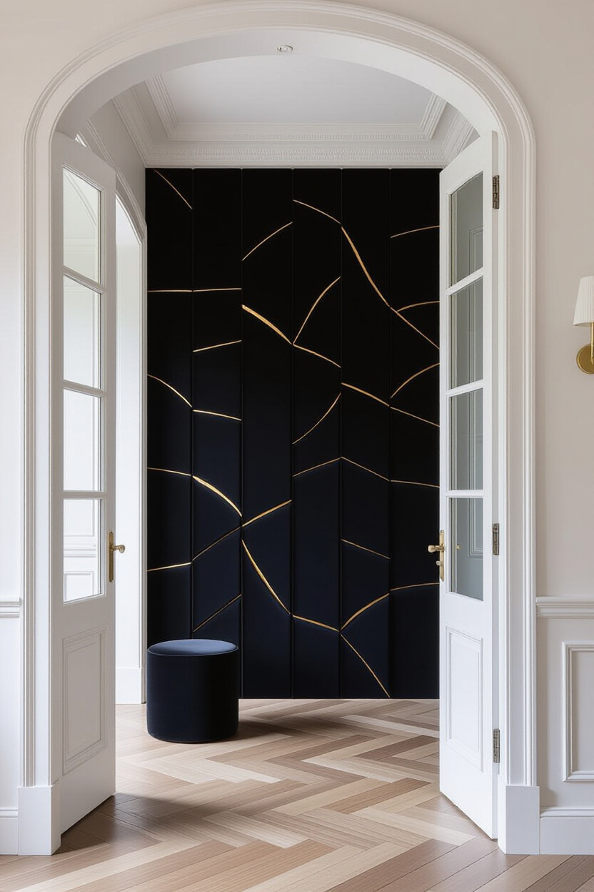 Glamorous Eclectic Black Accent Wall