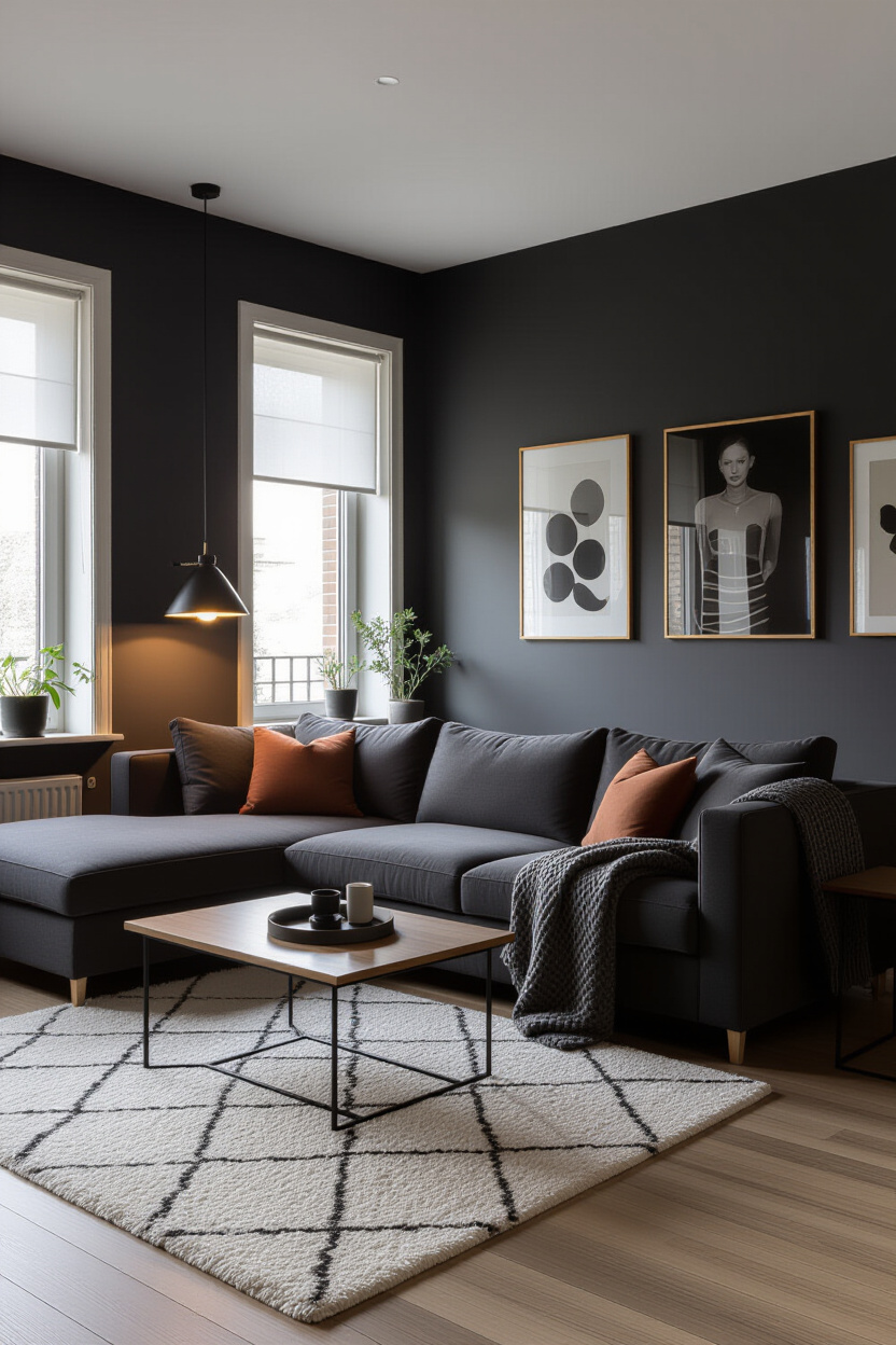 How To Style Your Couch: Dark Grey Charm