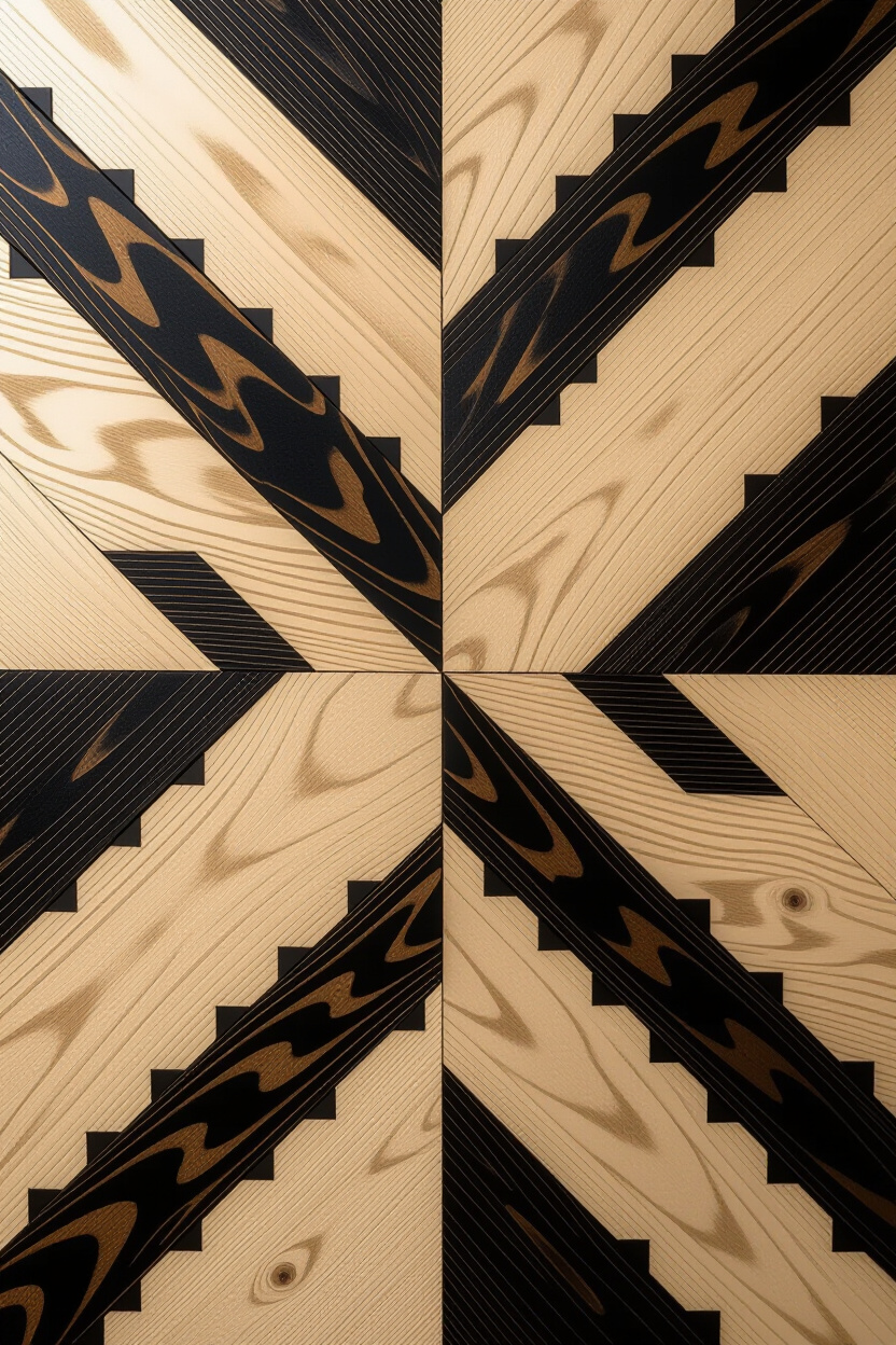 Impactful chevron and geometric wood wall designs