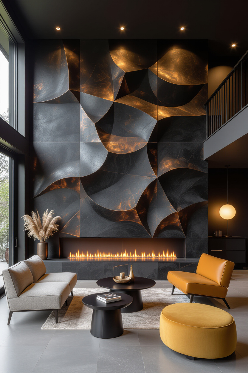 Industrial Eclectic Black Accent Wall