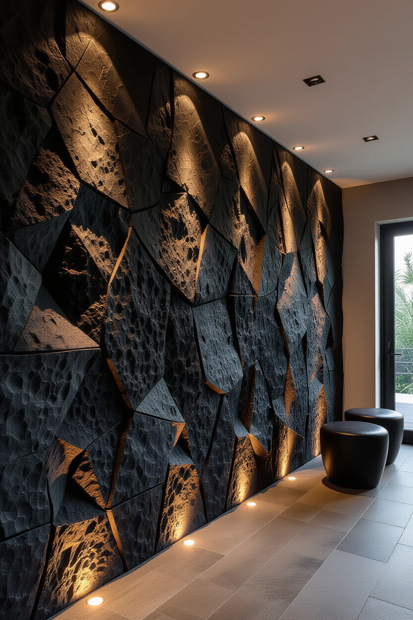 Inspiring Eclectic Black Accent Wall