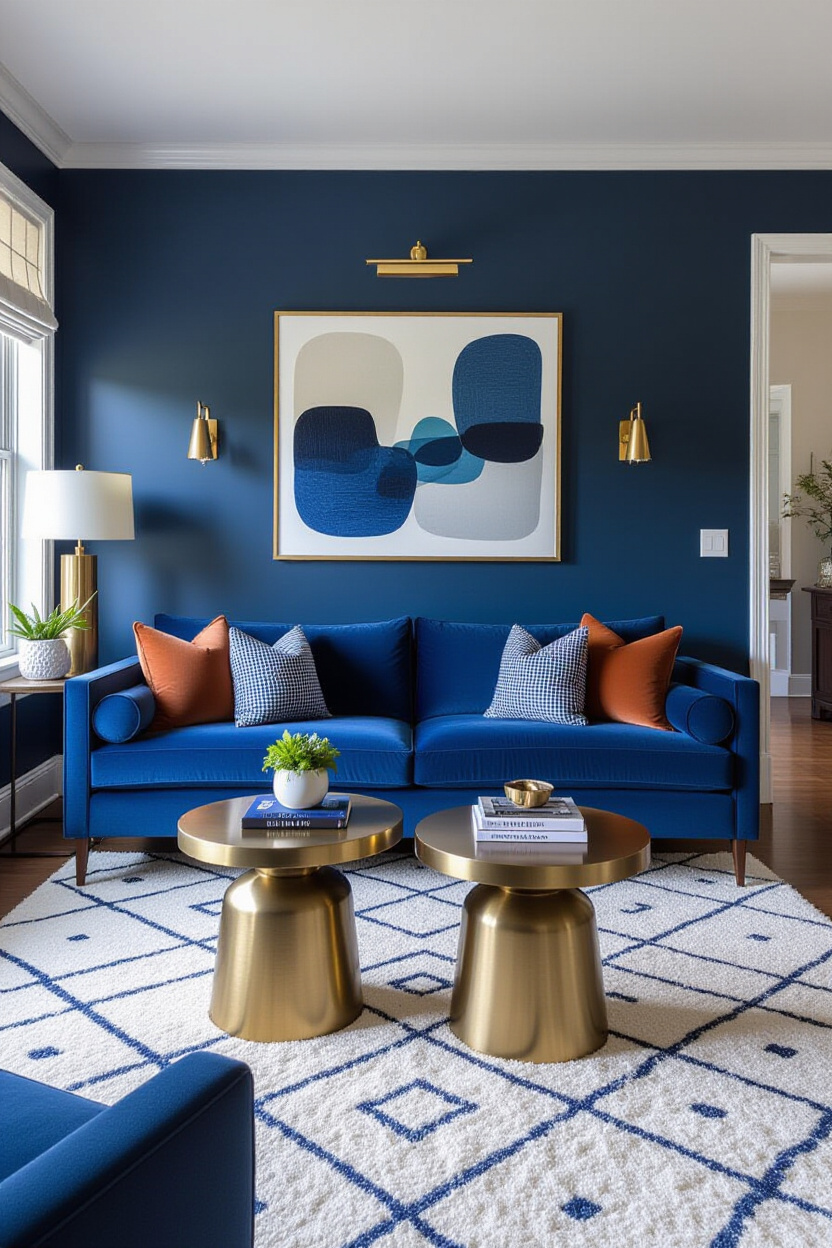 Interior Design Living Room Blue Couch Styling
