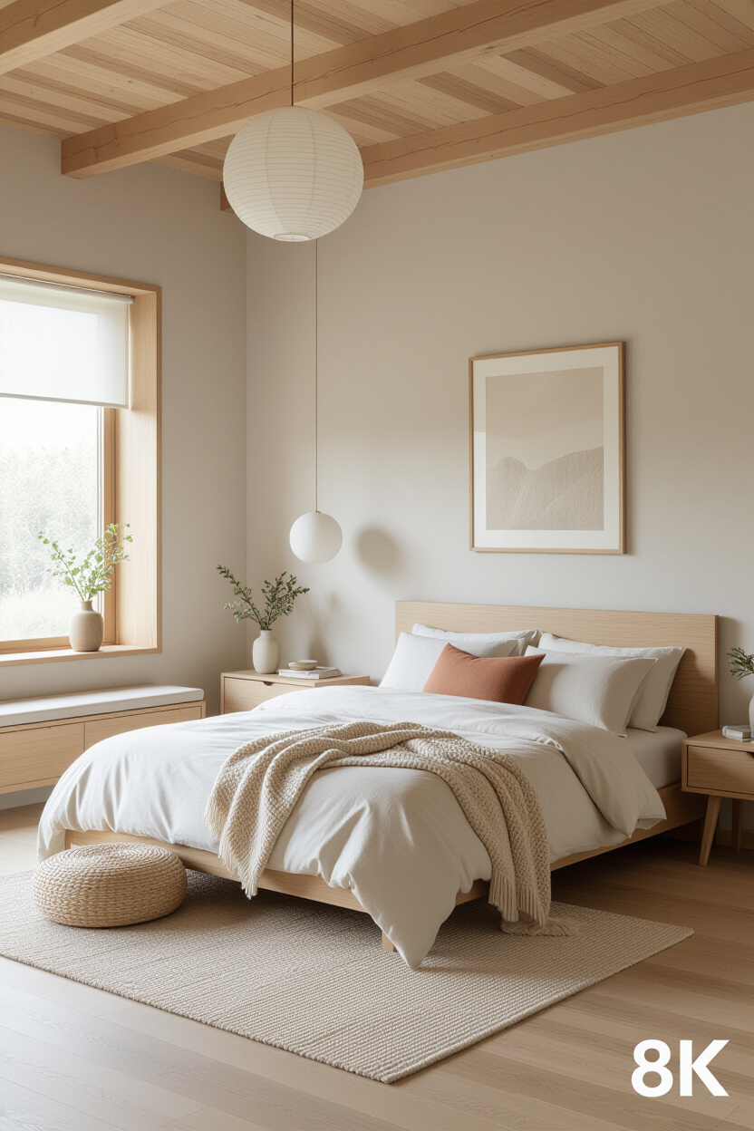 Japandi Minimalism Bedroom Design: Harmony and Simplicity