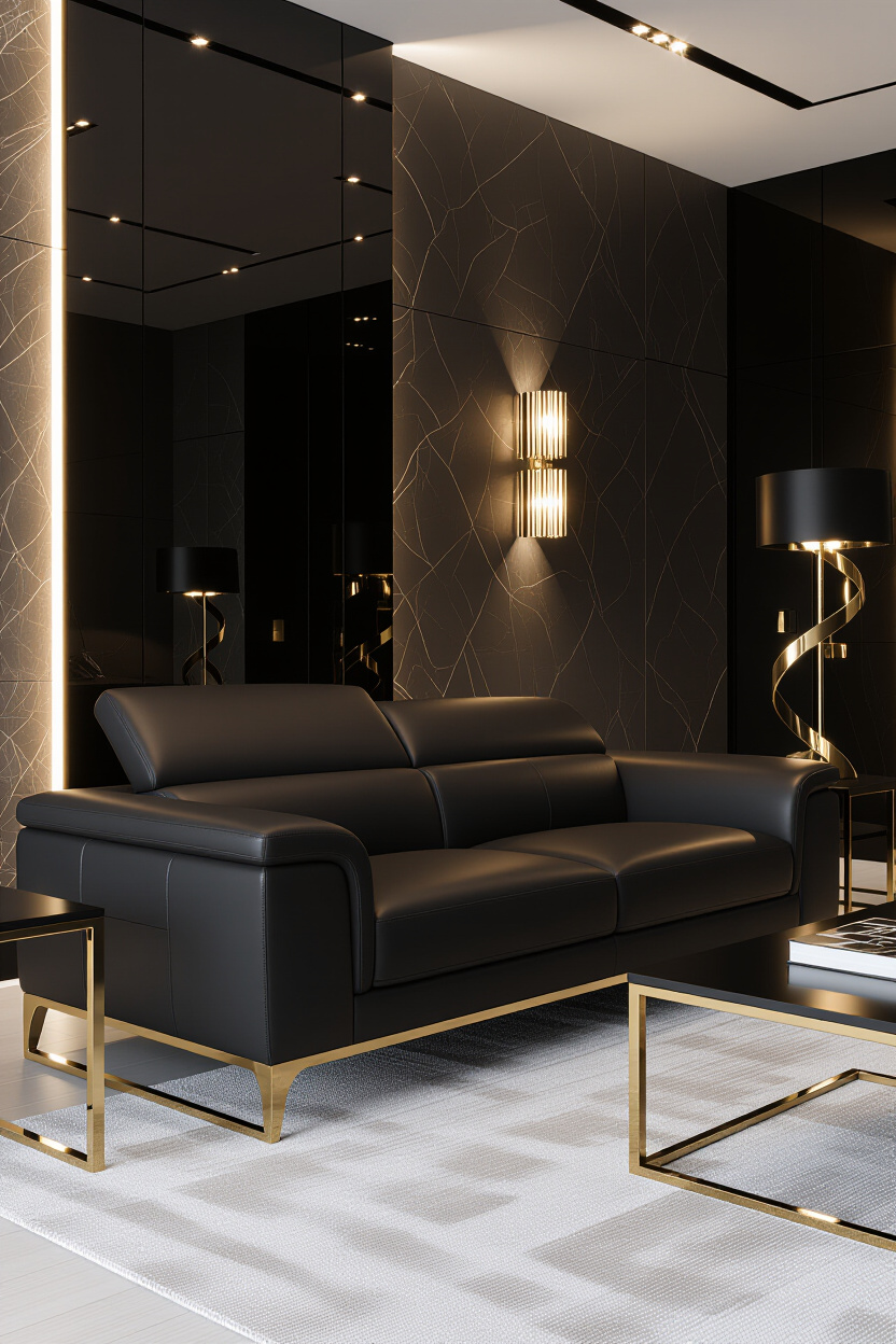 Leather Black Sofa: Luxe Decor Ideas