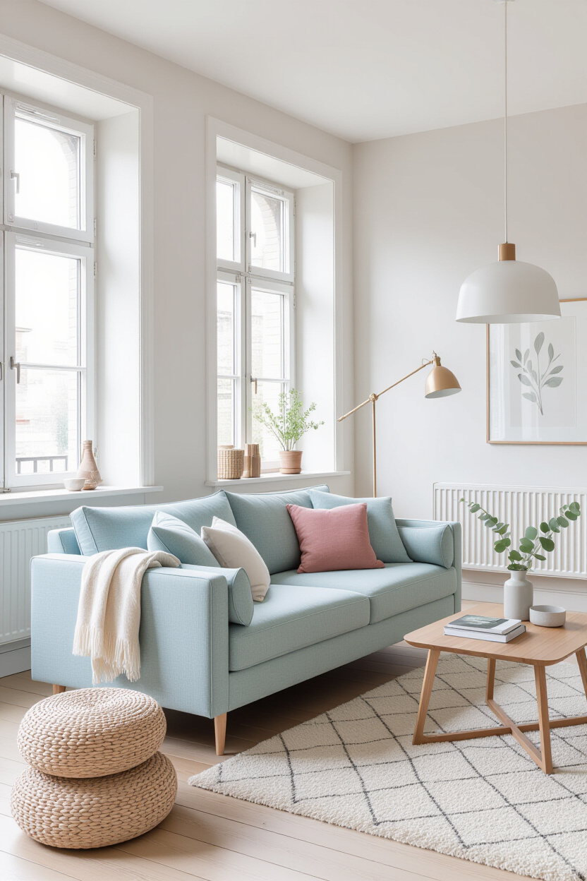 Light Blue Sofa: Apartment Aesthetic Cozy